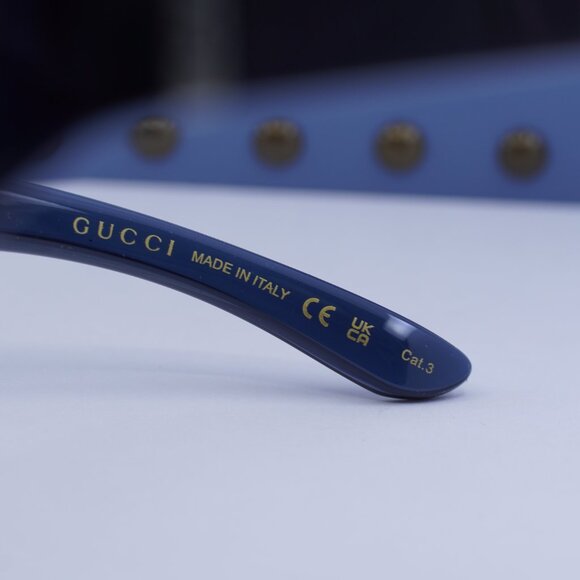 Gucci GG1574S 003 Rectangle Sunglasses - Blue\\Grey